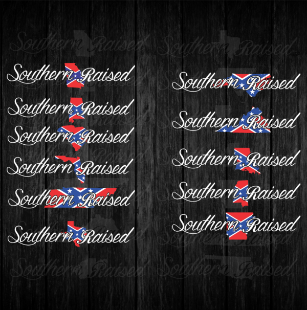 Southern Raised Rebel Flag State Decal