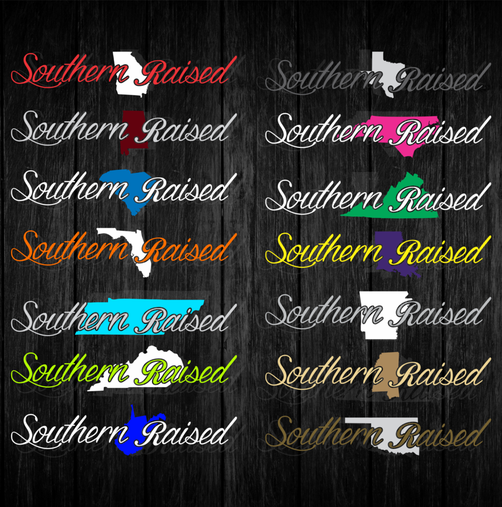 Custom Colored Southern Raised Decals Bad Bass Designs