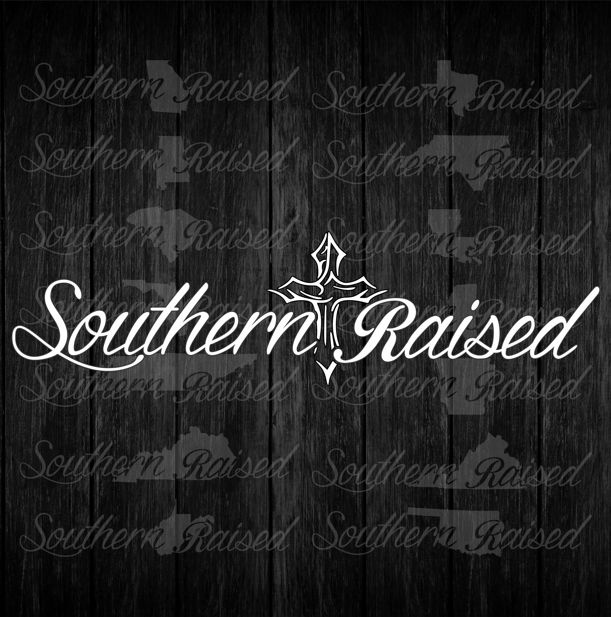 Southern Raised Cross Decal Bad Bass Designs