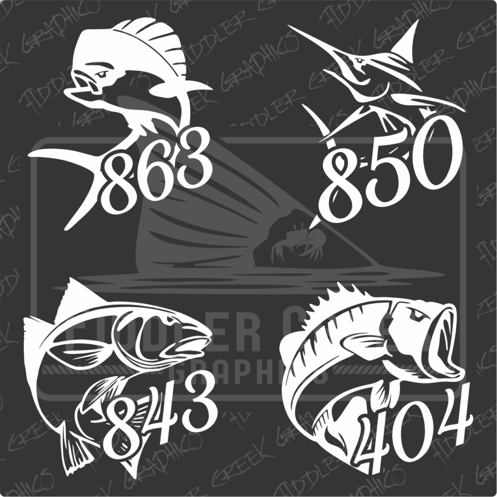 Angler Area Code Decals – Bad Bass Designs