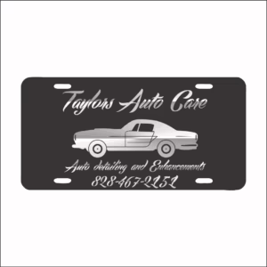 Taylors Auto Care Black Plate Chrome Design